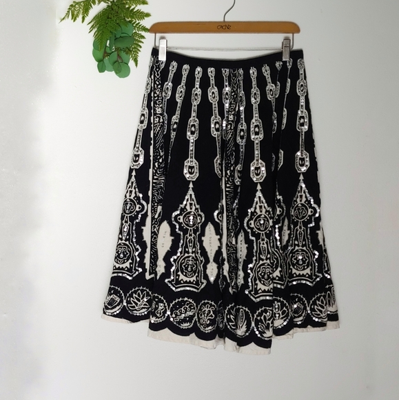 Moda International Dresses & Skirts - Moda Intl Aline Boho Sequin Midi Skirt